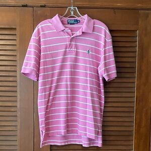 Ralph Lauren Pink Polo with White Stripes